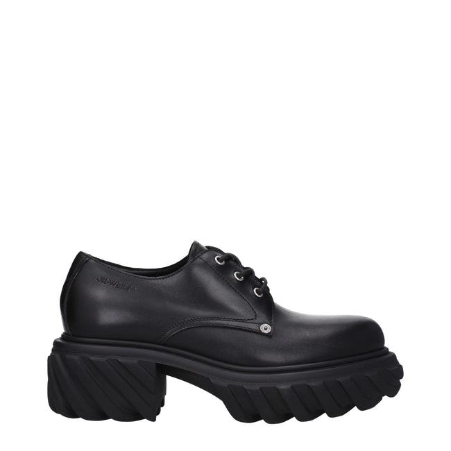 Off-White Black Leather Oxfords And Derbies Off-White