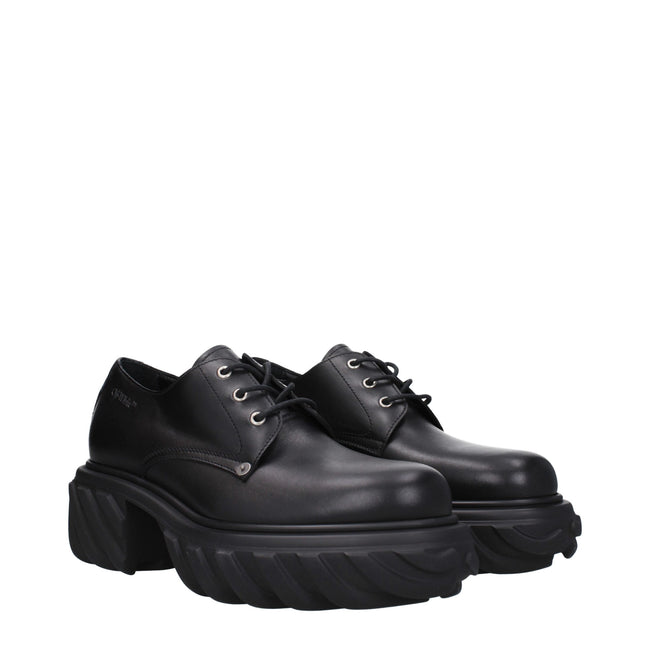 Off-White Black Leather Oxfords And Derbies Off-White