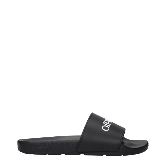 Off-White Black Cotton Slippers Sandals Off-White
