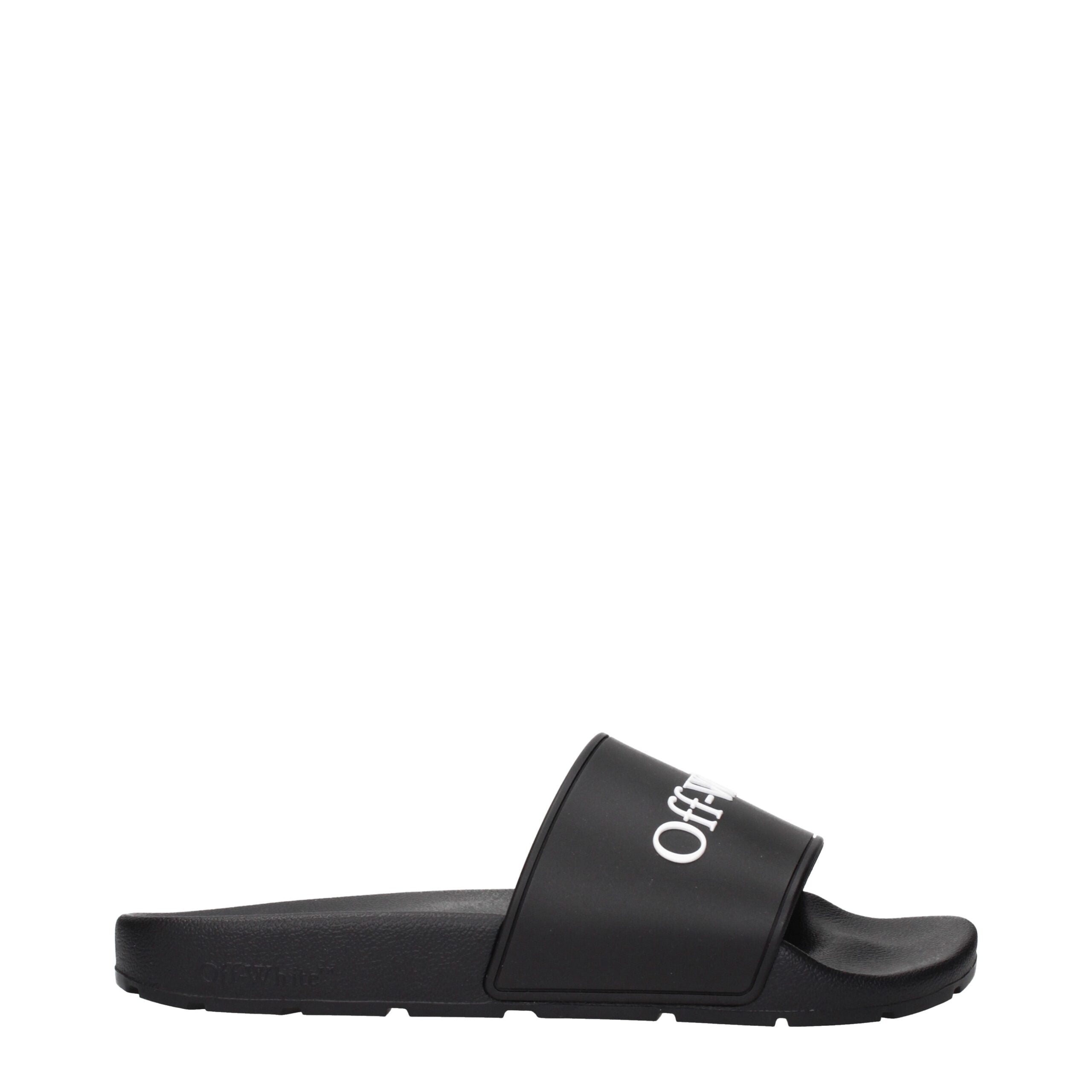 Off-White Black Cotton Slippers Sandals Off-White