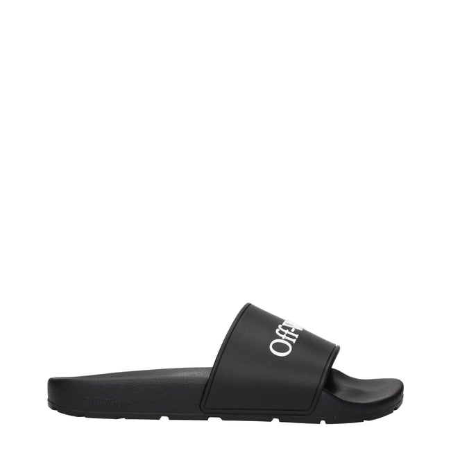 Off-White Black Cotton Slippers Sandals Off-White