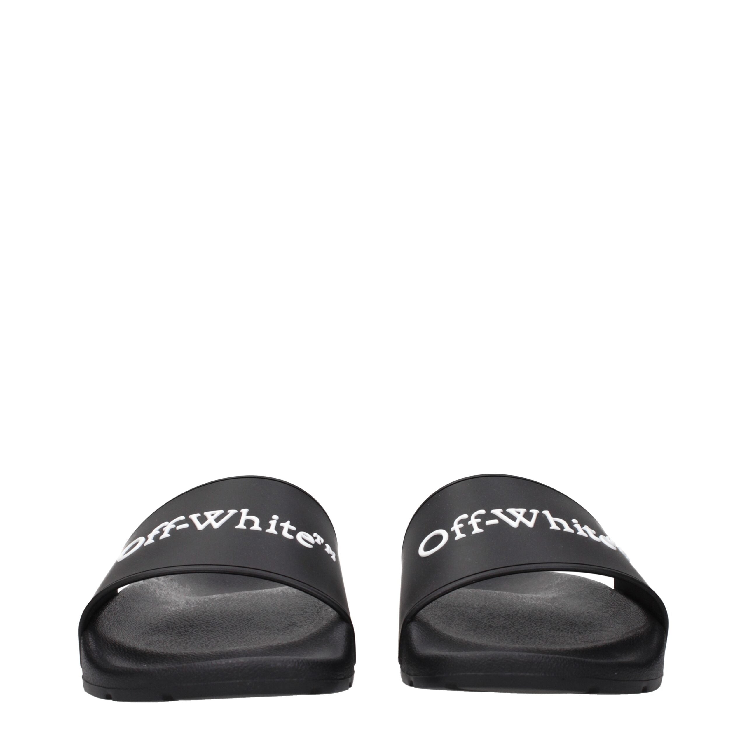 Off-White Black Cotton Slippers Sandals Off-White