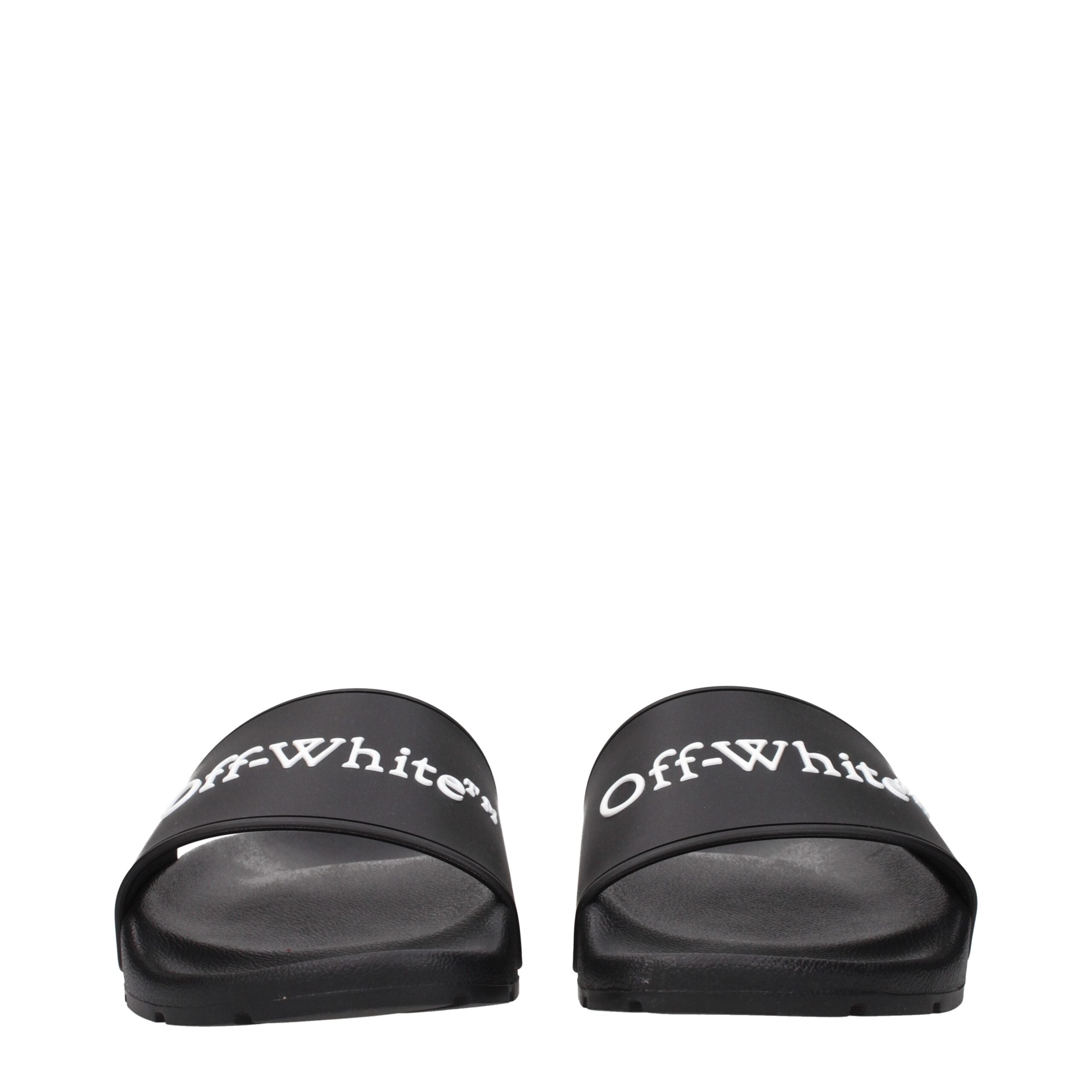 Off-White Black Cotton Slippers Sandals Off-White