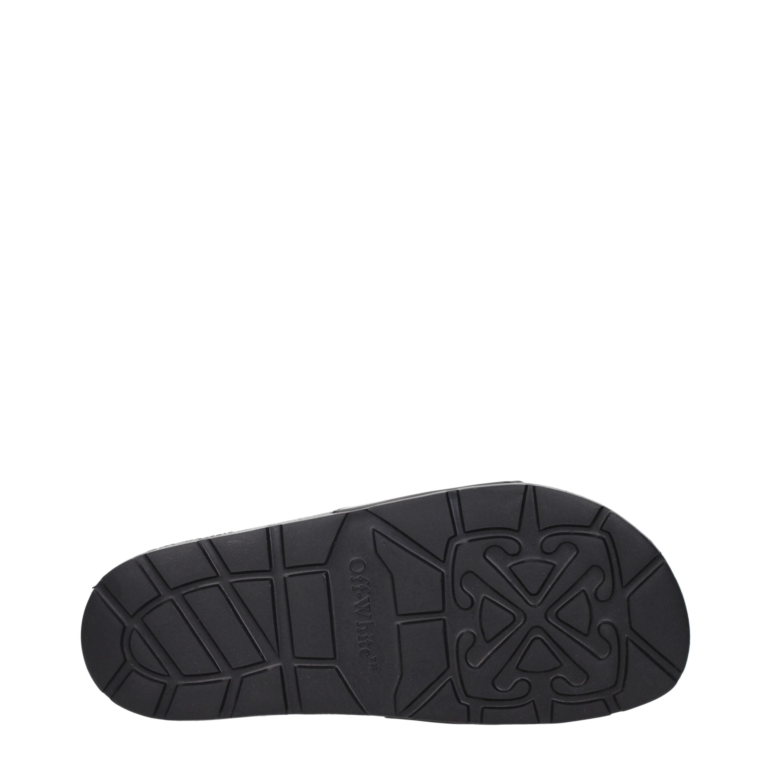 Off-White Black Cotton Slippers Sandals Off-White