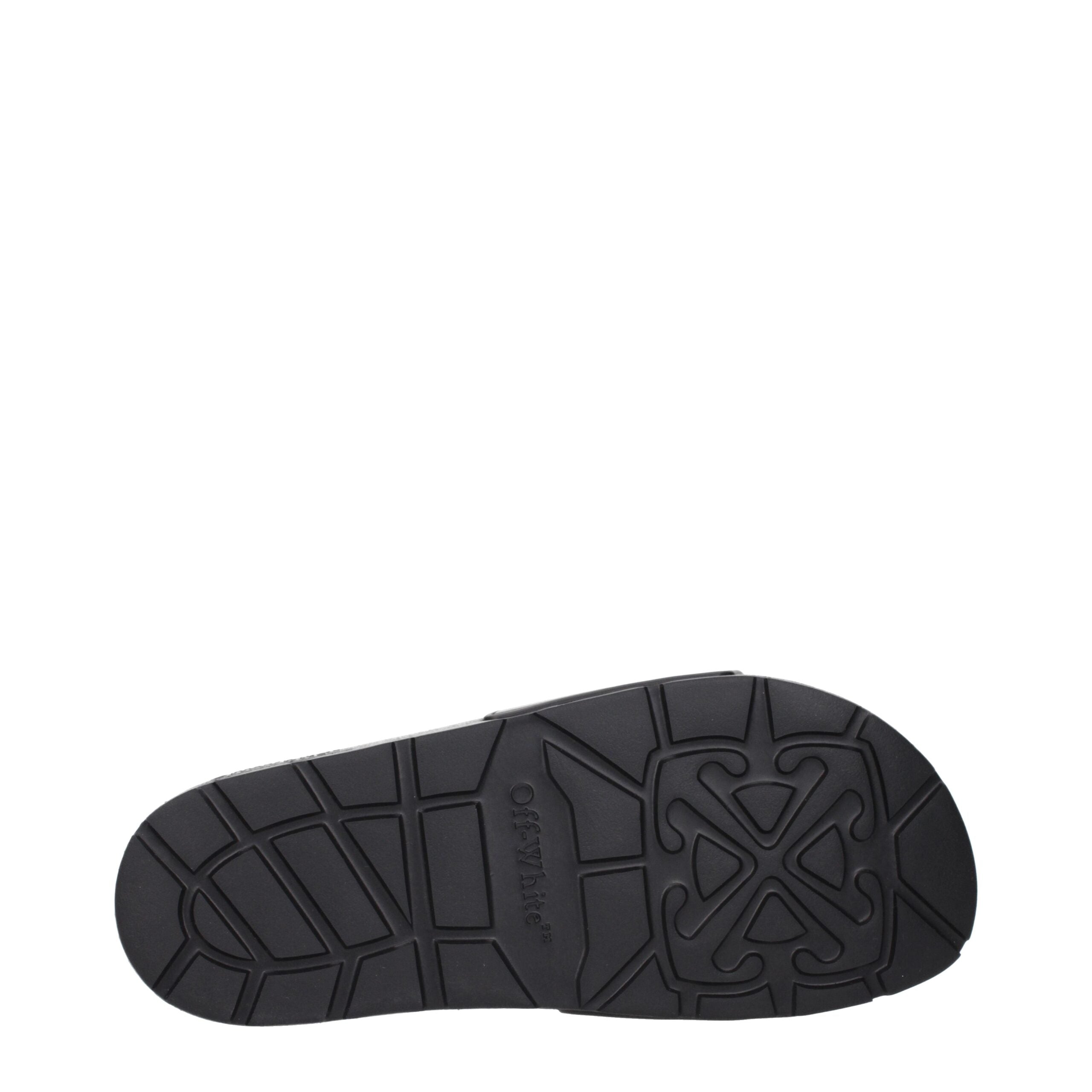 Off-White Black Cotton Slippers Sandals Off-White
