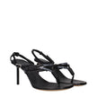 Off-White Black Leather Flip-Flop Sandals Off-White