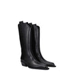 Off-White Black Leather High Heel Boots Off-White