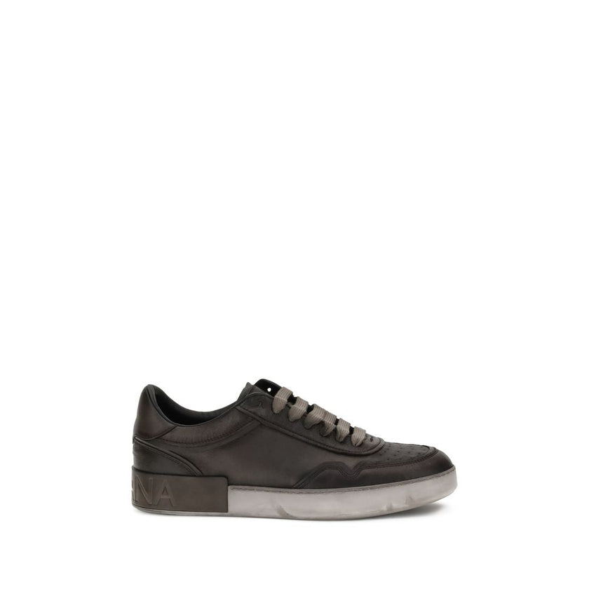 Dolce & Gabbana Brown Calf Leather Bos Taurus Low Top Sneakers Dolce & Gabbana