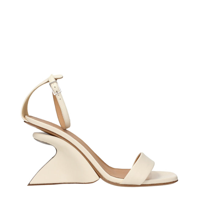 Off-White Beige Leather Platforms Off-White