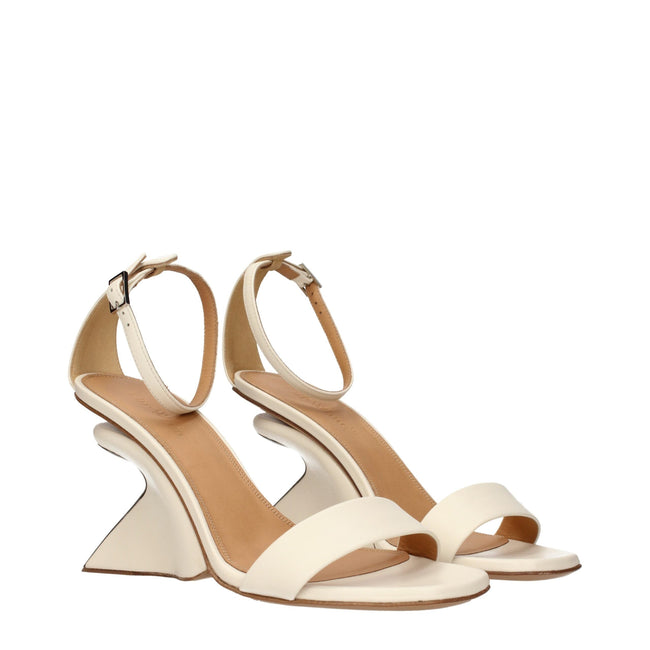 Off-White Beige Leather Platforms Off-White