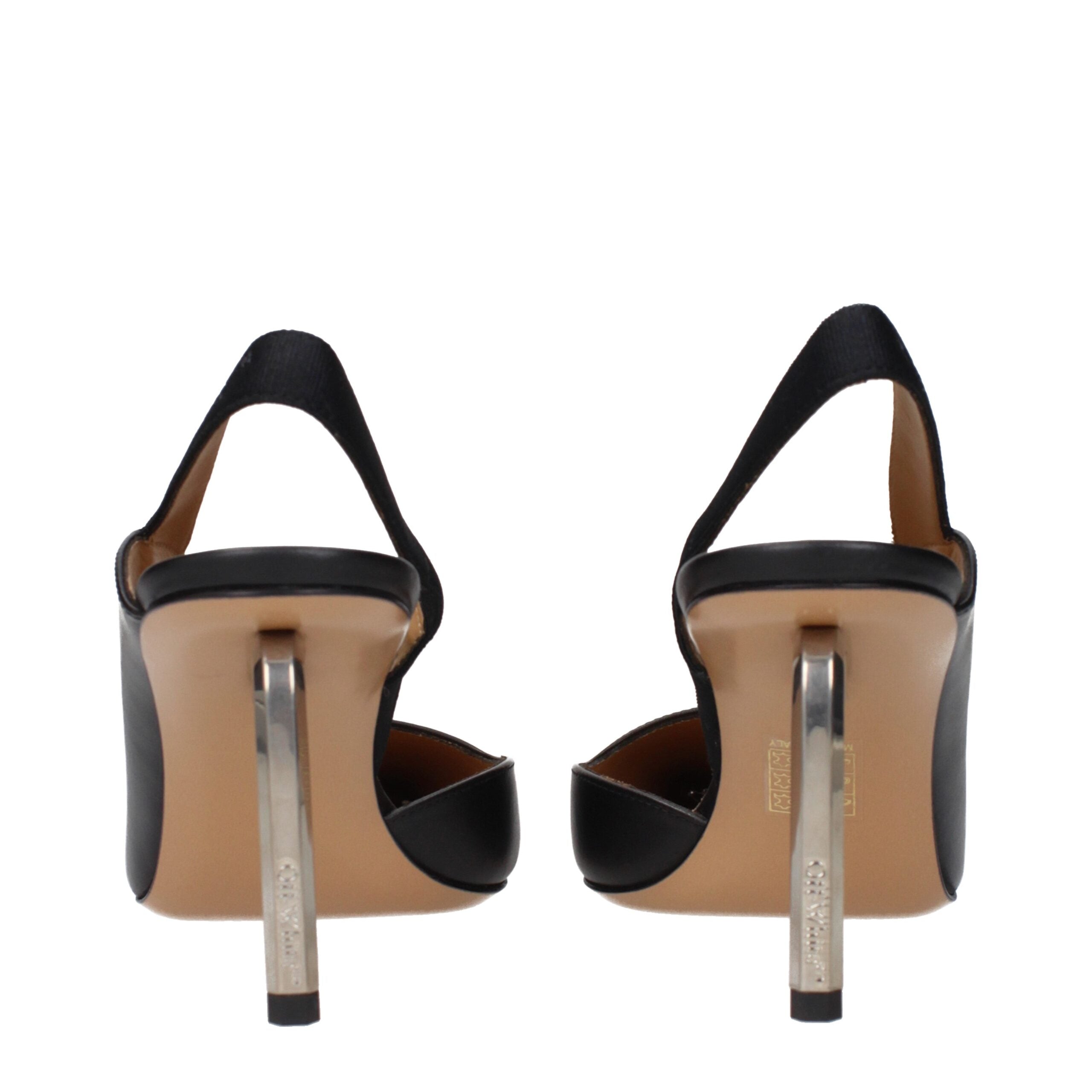 Off-White Black Leather High Heel Pumps Off-White