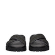 Off-White Green Fabric Flat Sandals Off-White