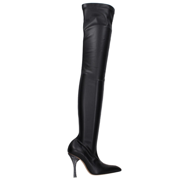 Off-White Black Leather Over The Knee Off-White