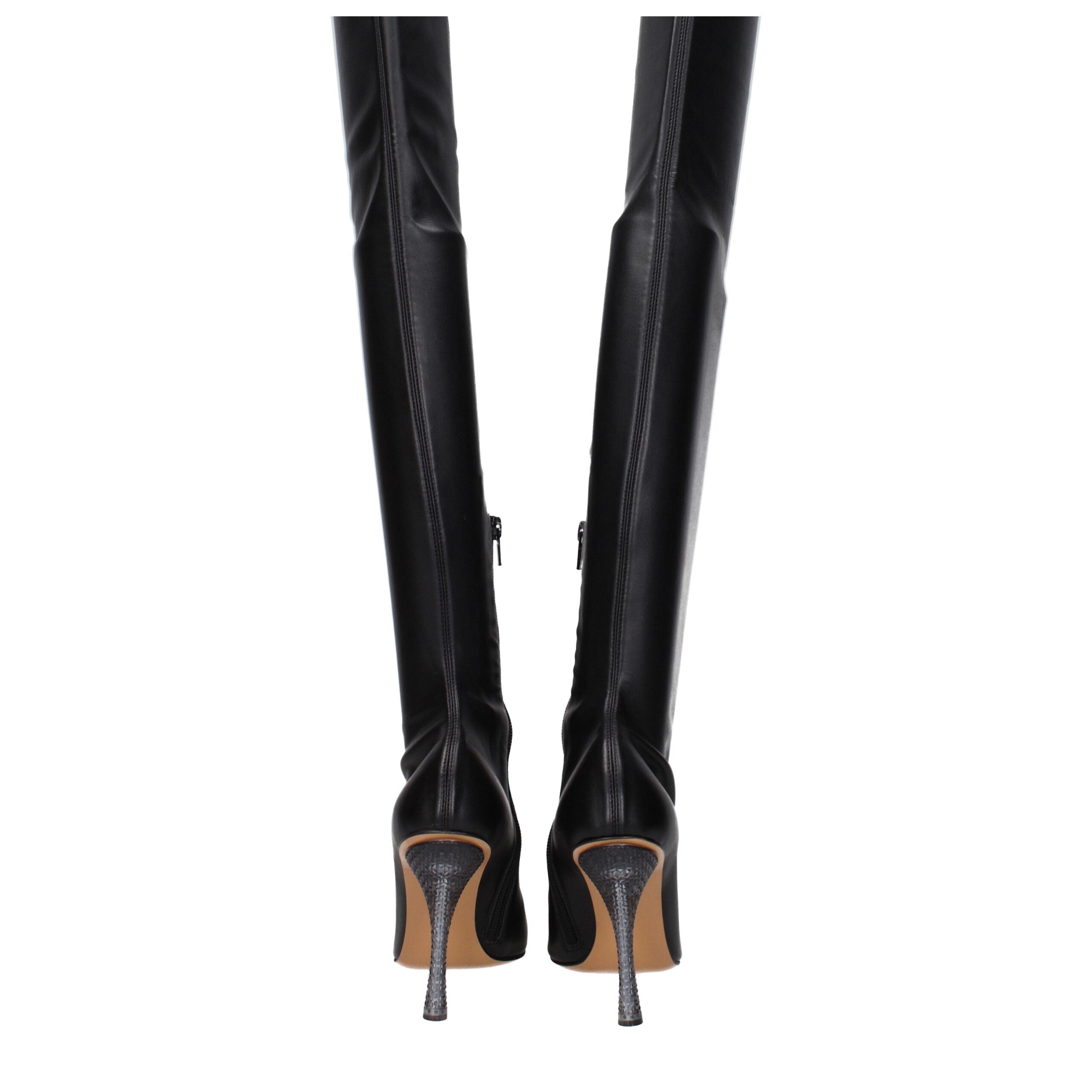 Off-White Black Leather Over The Knee Off-White
