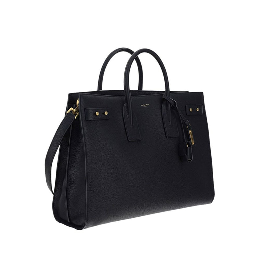 Saint Laurent Black Calf Leather Bos Taurus Handbag Saint Laurent