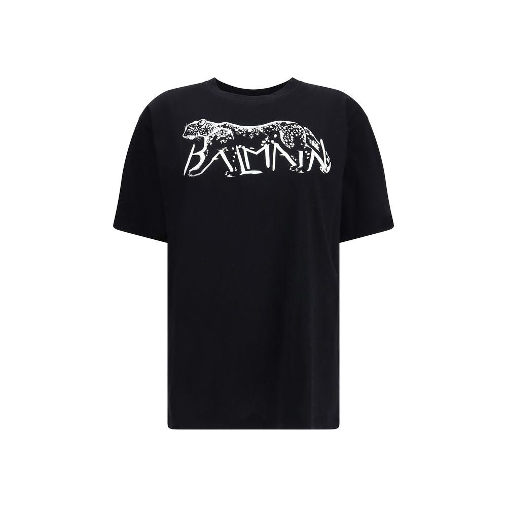 Balmain T-shirt with Leopard Print Balmain