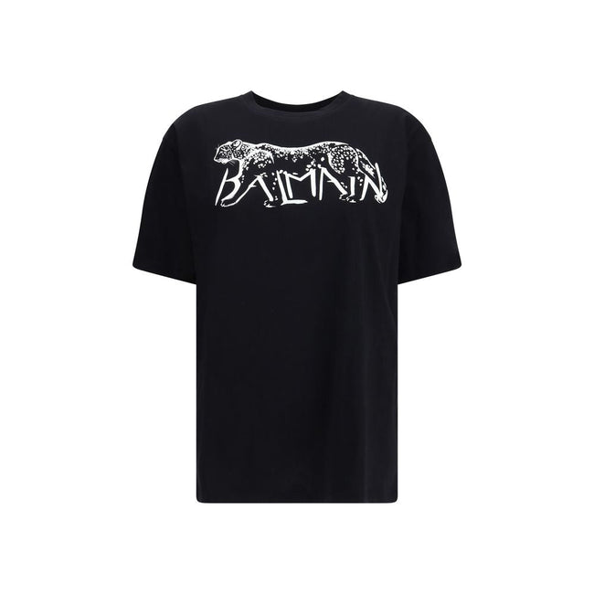 Balmain T-shirt with Leopard Print Balmain