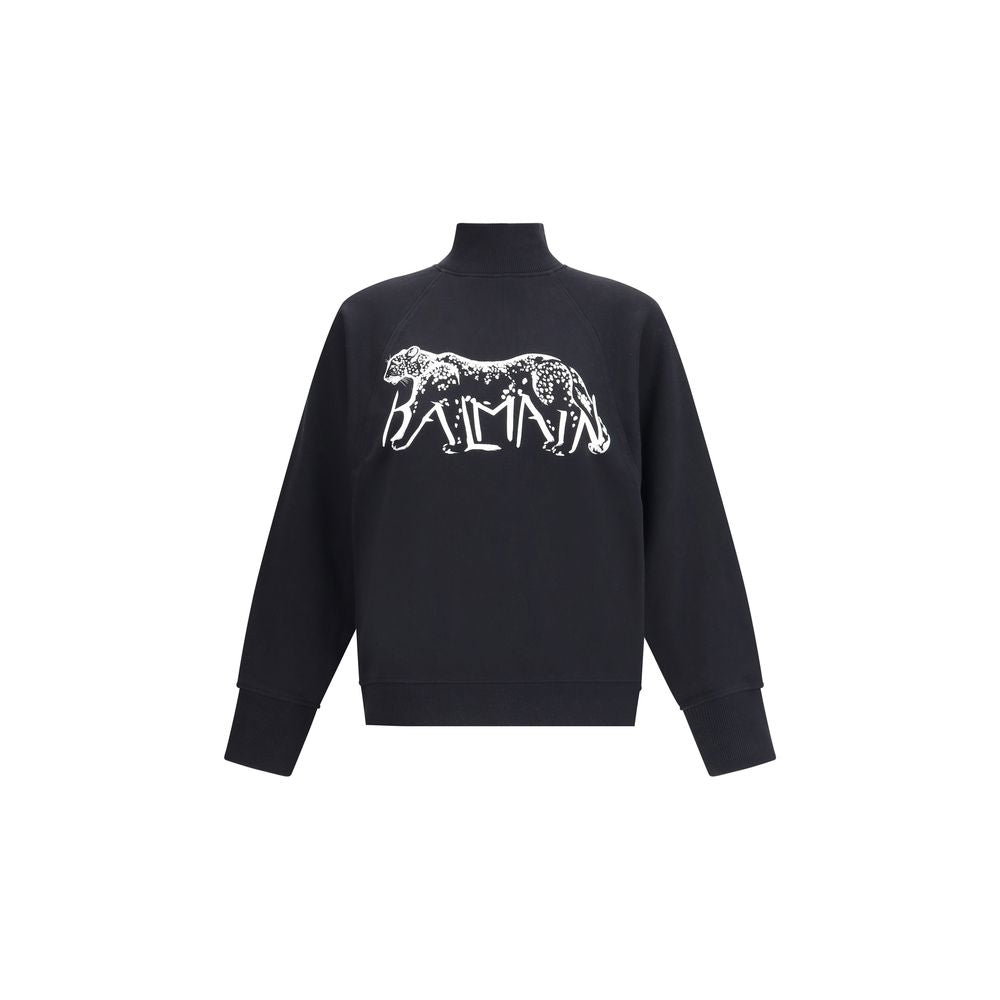 Balmain Leopard Print High-neck Sweatshirt Balmain