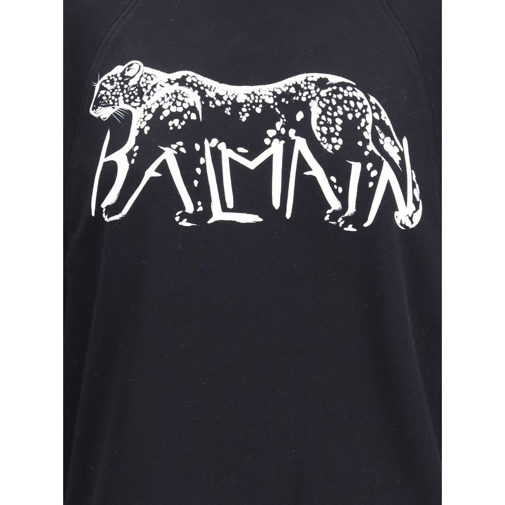Balmain Leopard Print High-neck Sweatshirt Balmain