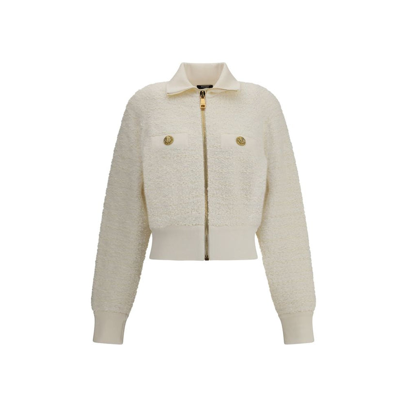 Balmain White Viscose Bomber Balmain