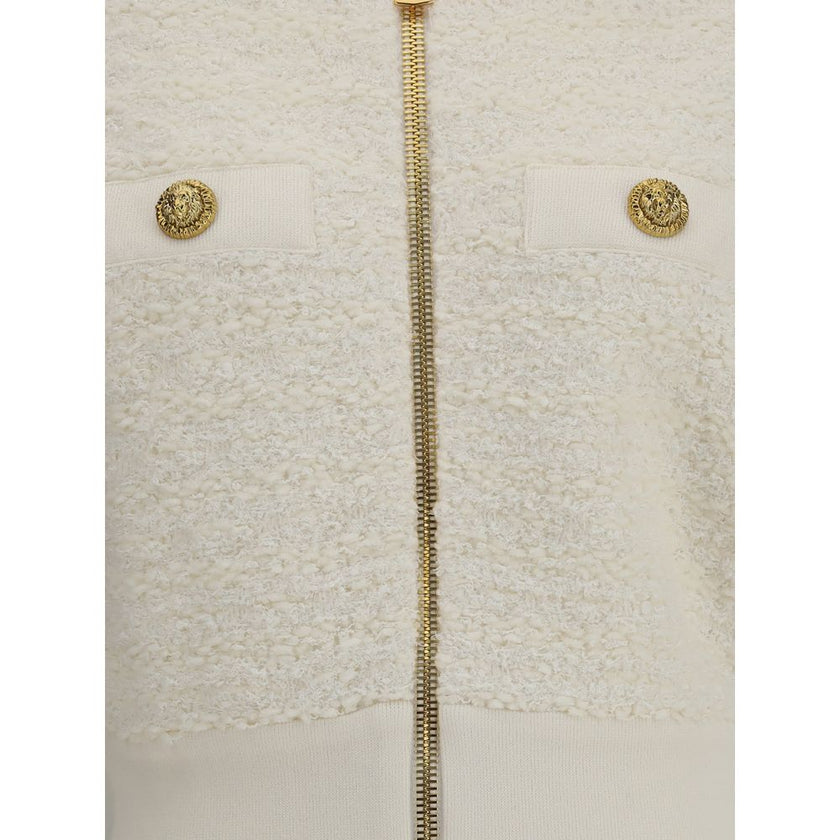 Balmain White Viscose Bomber Balmain