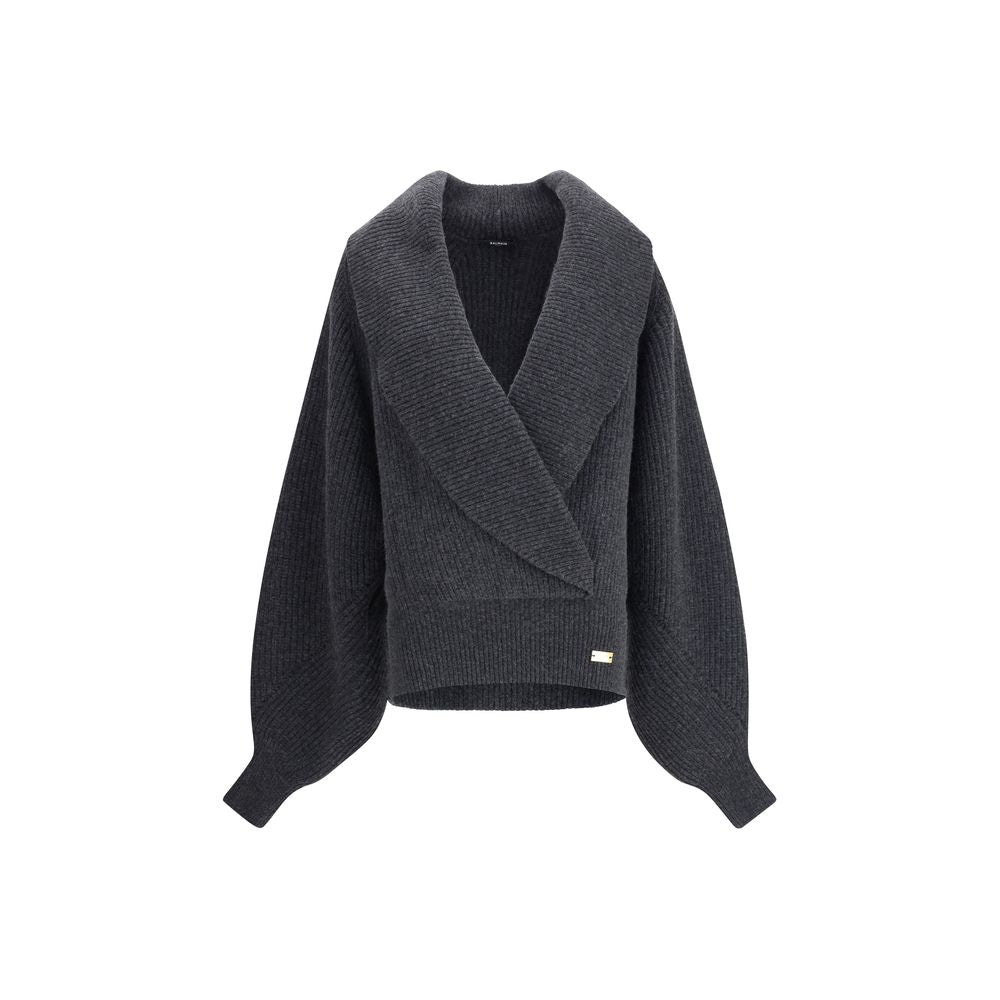 Balmain Oversized wrap-effect Sweater Balmain