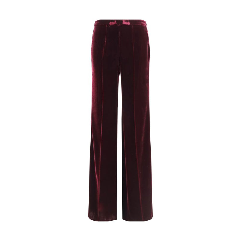 Forte_Forte Bordeaux Viscose Flared Pants Forte_Forte