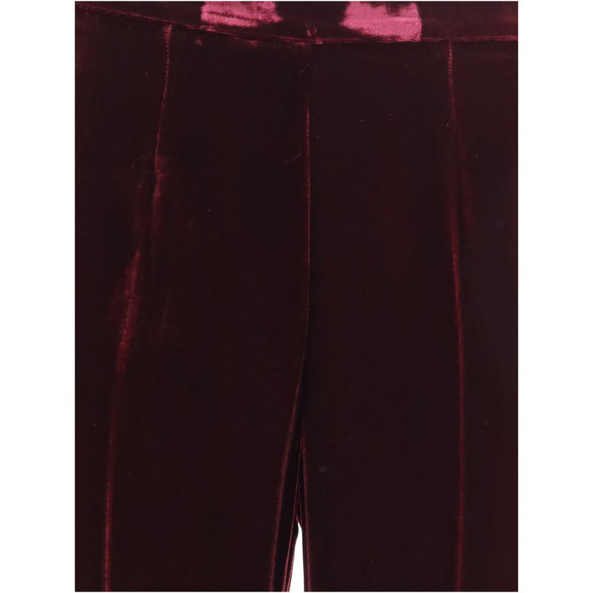 Forte_Forte Bordeaux Viscose Flared Pants Forte_Forte