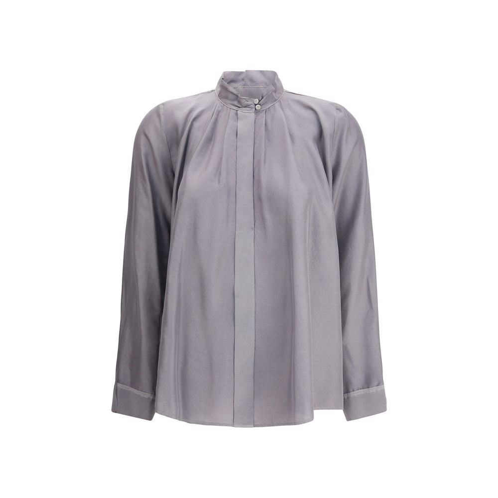 Forte_Forte Crater-collar Shirt in habotai Silk Forte_Forte