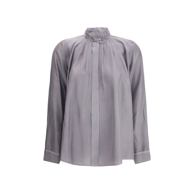 Forte_Forte Crater-collar Shirt in habotai Silk Forte_Forte