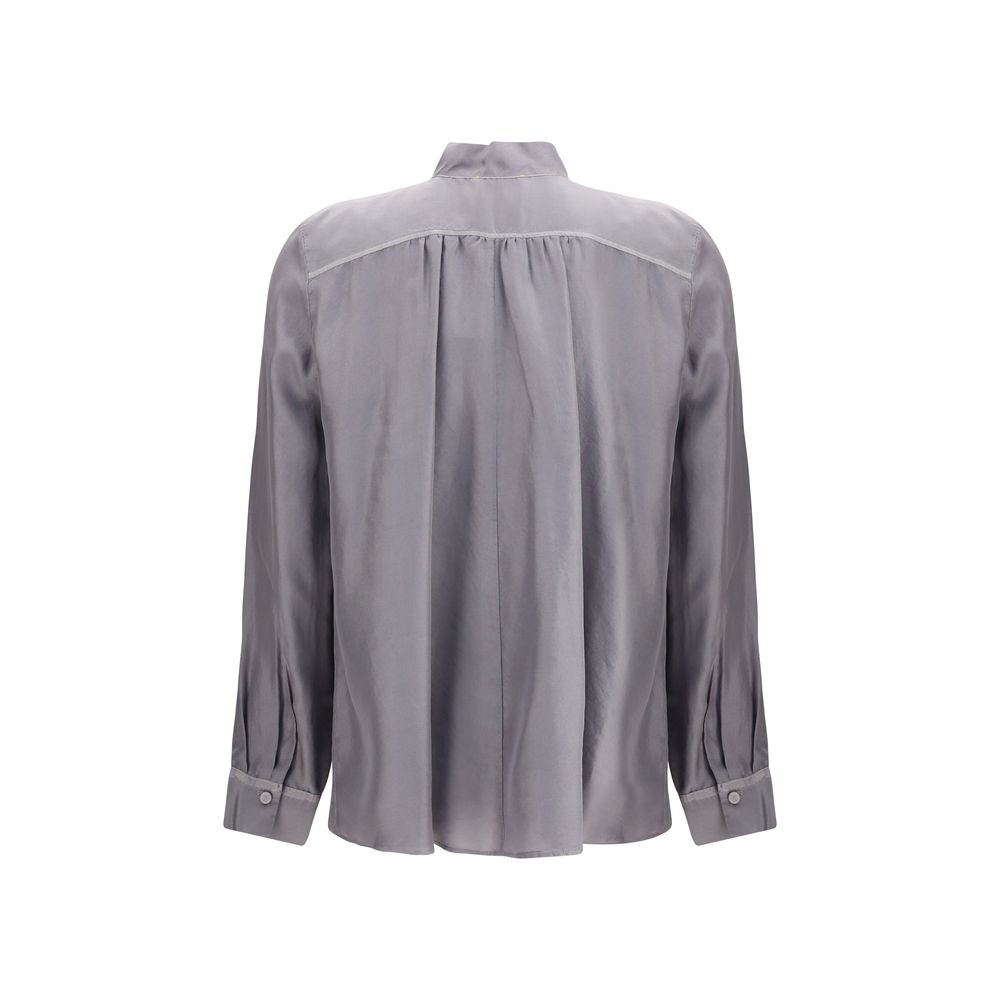 Forte_Forte Crater-collar Shirt in habotai Silk Forte_Forte