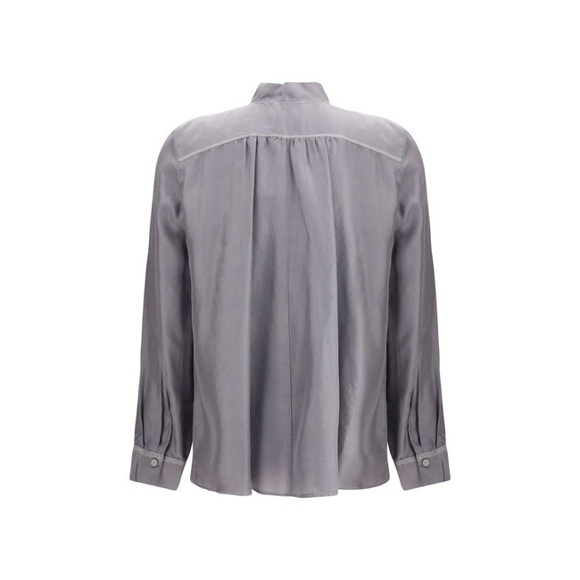Forte_Forte Crater-collar Shirt in habotai Silk Forte_Forte