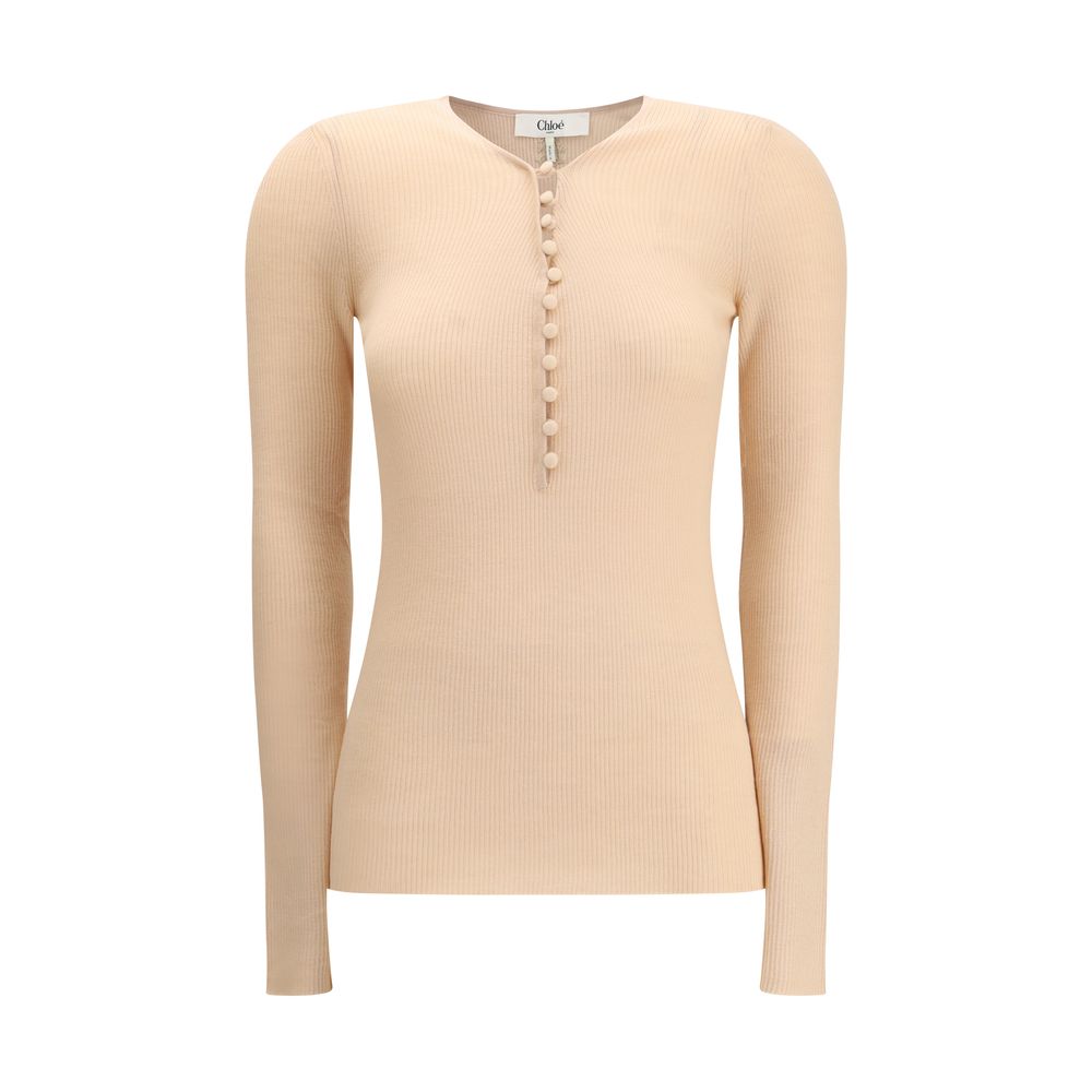 Chloé Merino Wool Henley Sweater Chloé