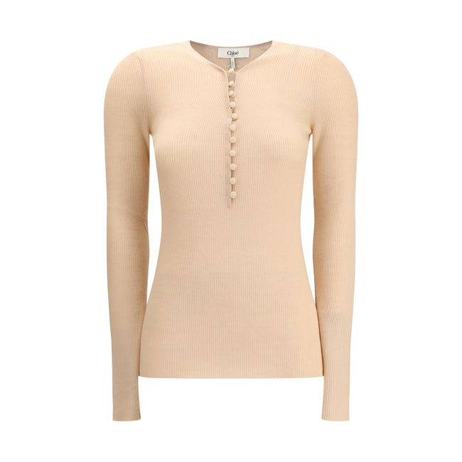 Chloé Merino Wool Henley Sweater Chloé