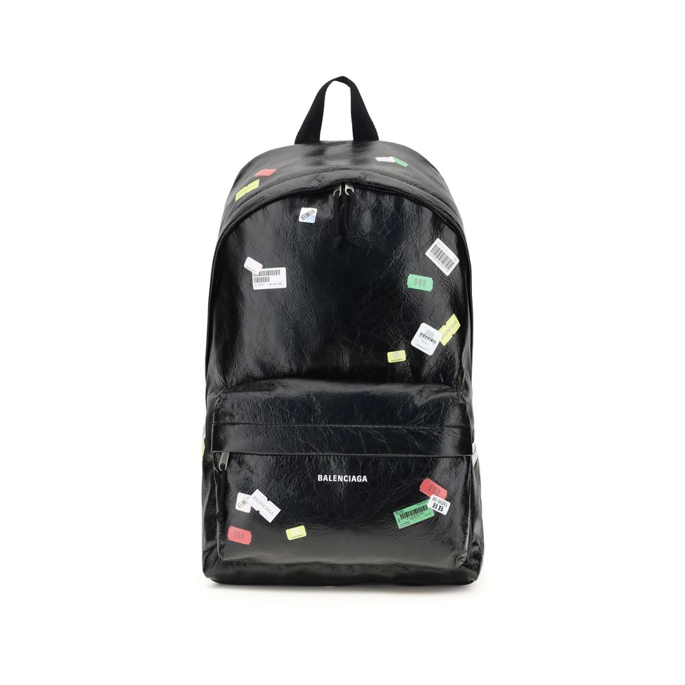 Balenciaga Explorer Backpack with printed stickers Balenciaga