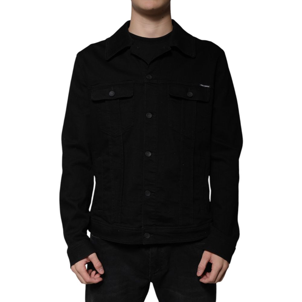 Dolce & Gabbana Black Cotton Denim Jacket Dolce & Gabbana