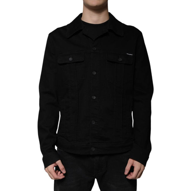 Dolce & Gabbana Black Cotton Denim Jacket Dolce & Gabbana