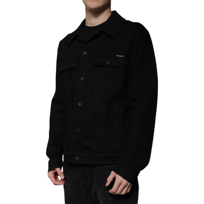 Dolce & Gabbana Black Cotton Denim Jacket Dolce & Gabbana