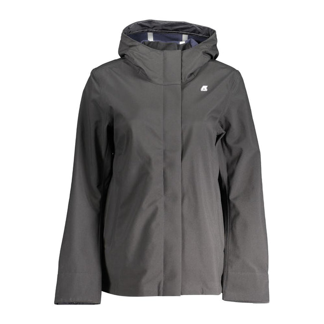 K-WAY Black Polyester Jackets & Coat K-WAY