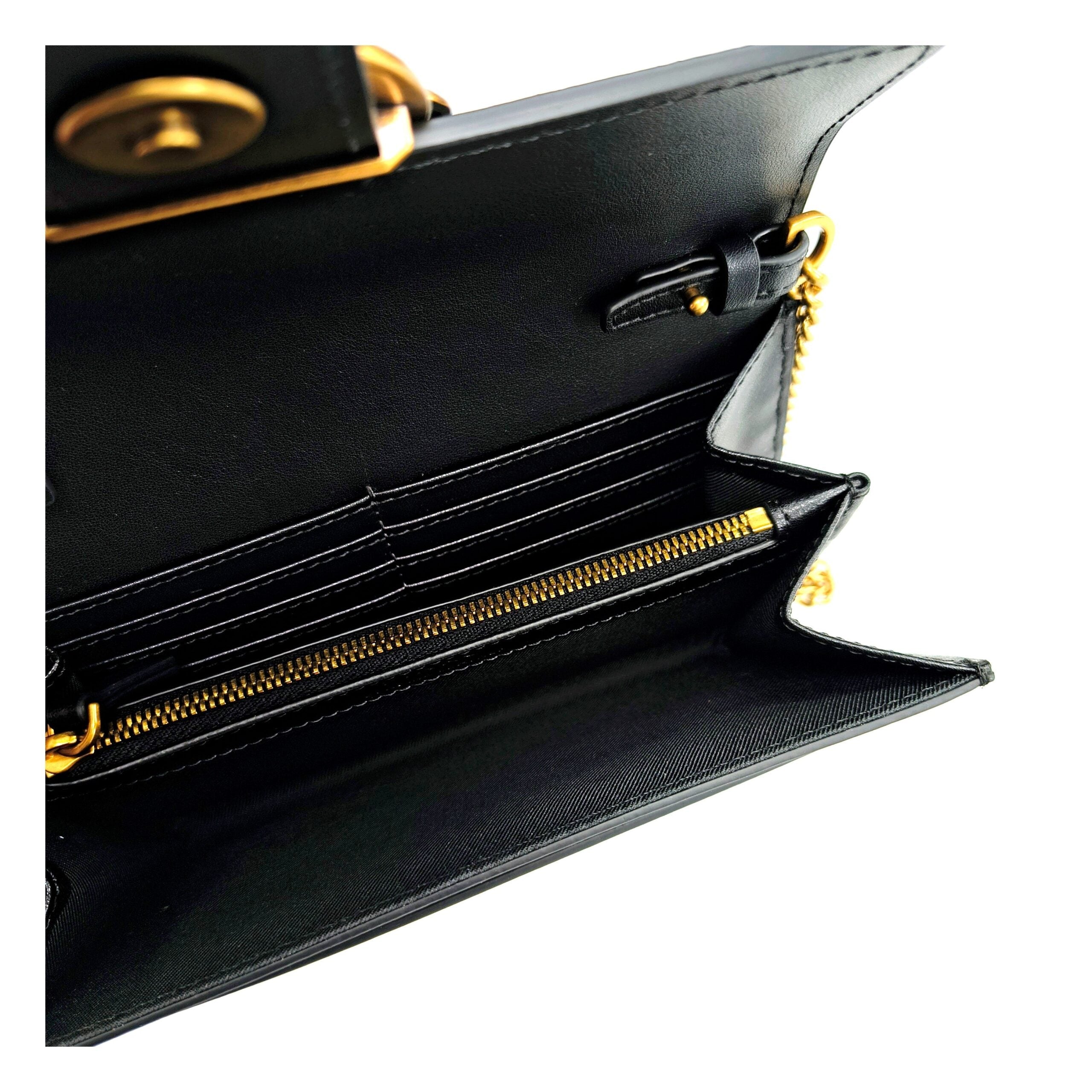 PINKO Black Leather Clutch Bags PINKO