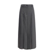 Brunello Cucinelli Pleated long Skirt in virgin wool techno gauze Brunello Cucinelli