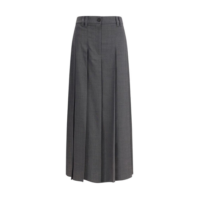 Brunello Cucinelli Pleated long Skirt in virgin wool techno gauze Brunello Cucinelli