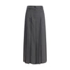 Brunello Cucinelli Pleated long Skirt in virgin wool techno gauze Brunello Cucinelli