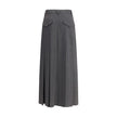 Brunello Cucinelli Pleated long Skirt in virgin wool techno gauze Brunello Cucinelli