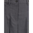 Brunello Cucinelli Pleated long Skirt in virgin wool techno gauze Brunello Cucinelli