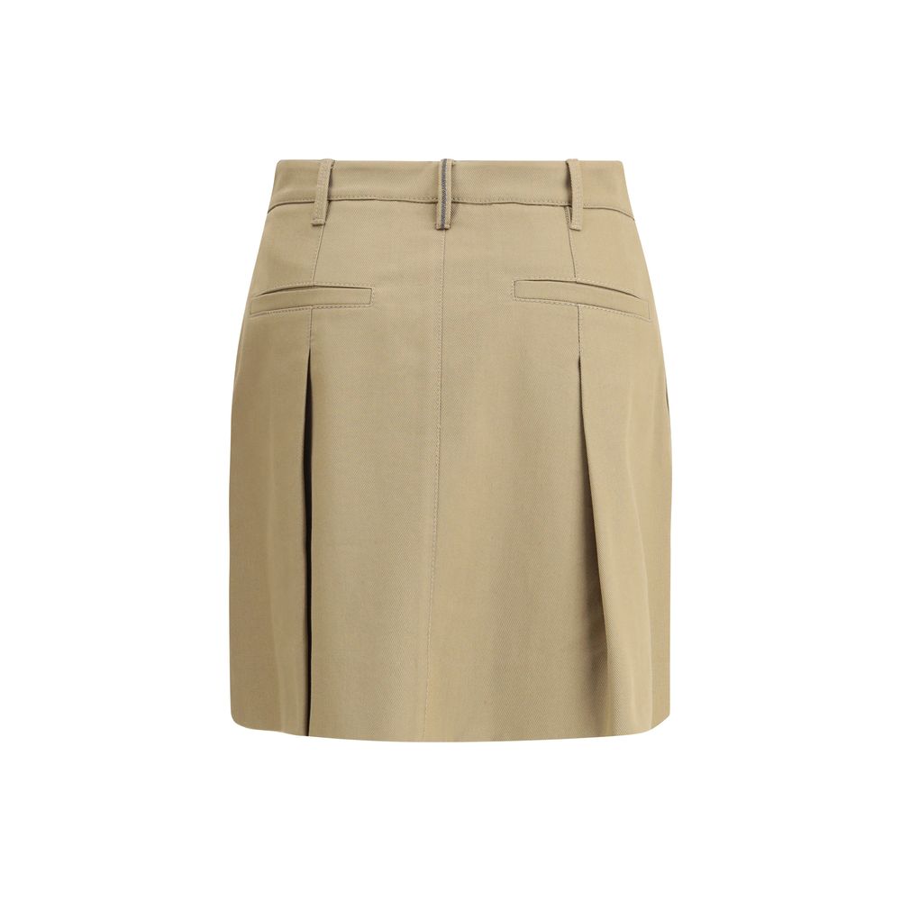 Brunello Cucinelli Pleated cotton short Skirt Brunello Cucinelli