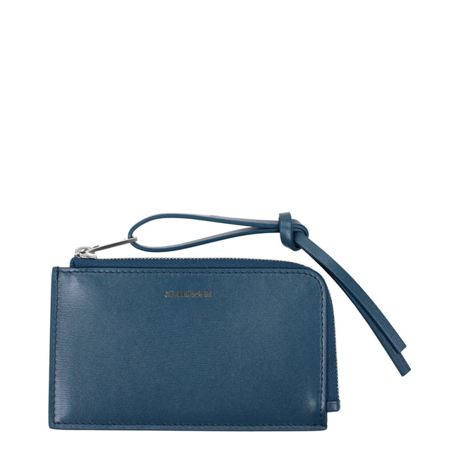Jil Sander Blue Leather Wallets Jil Sander