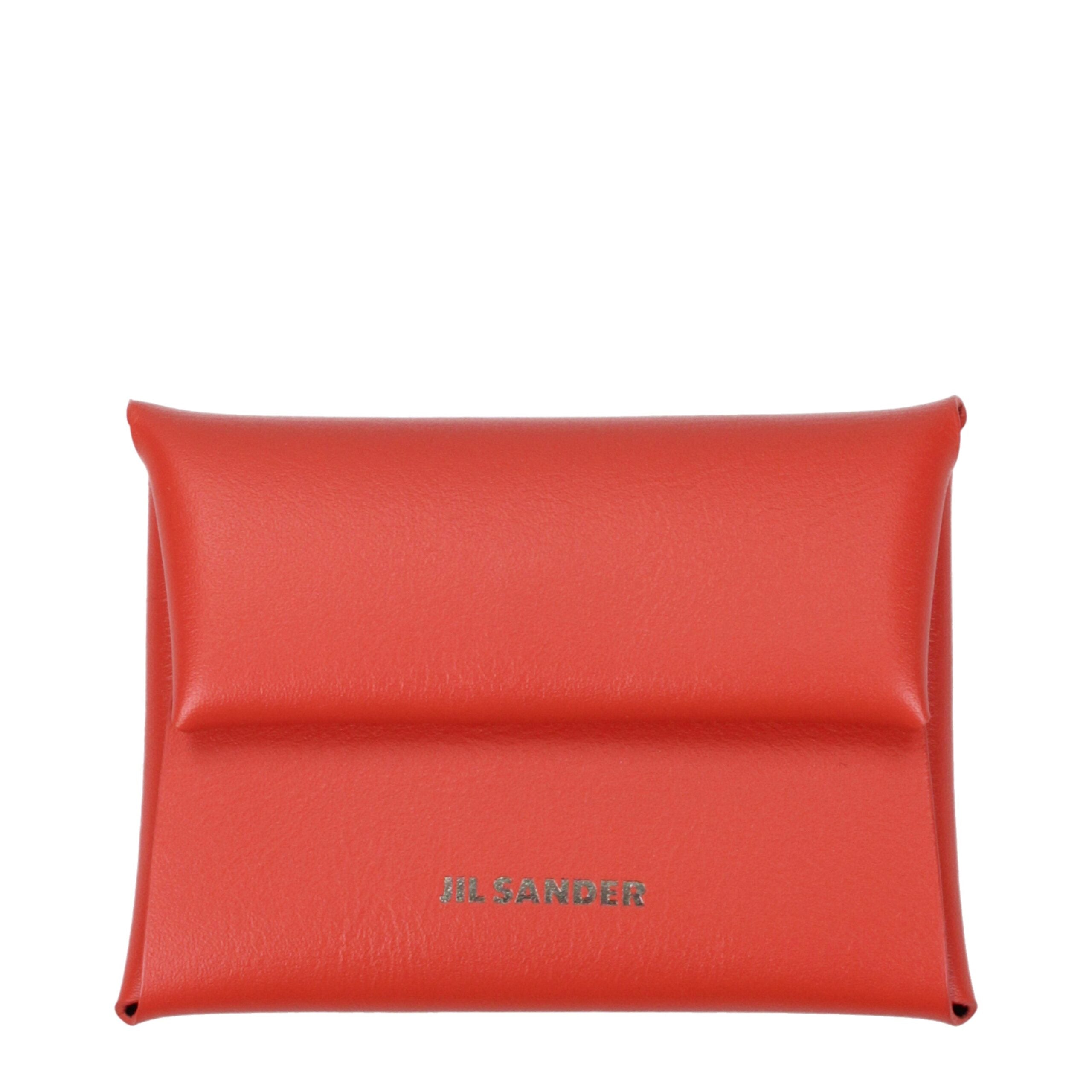 Jil Sander Orange Leather Wallets Jil Sander