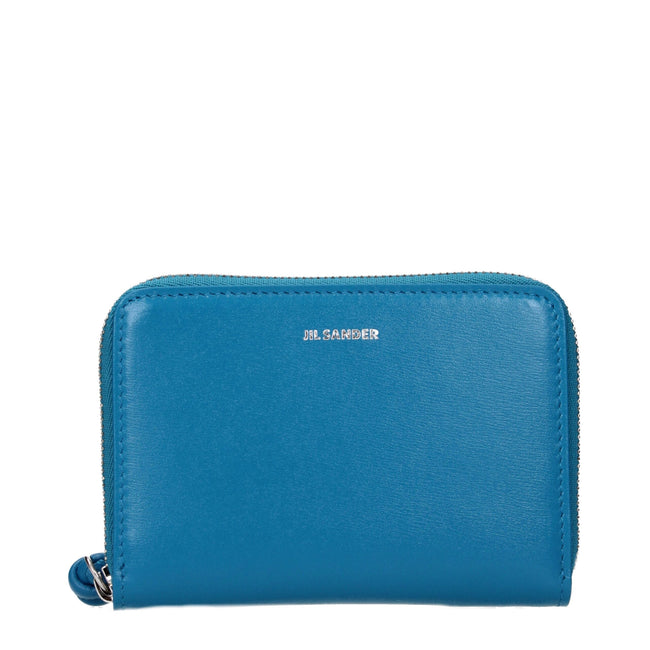 Jil Sander Blue Leather Wallets Jil Sander