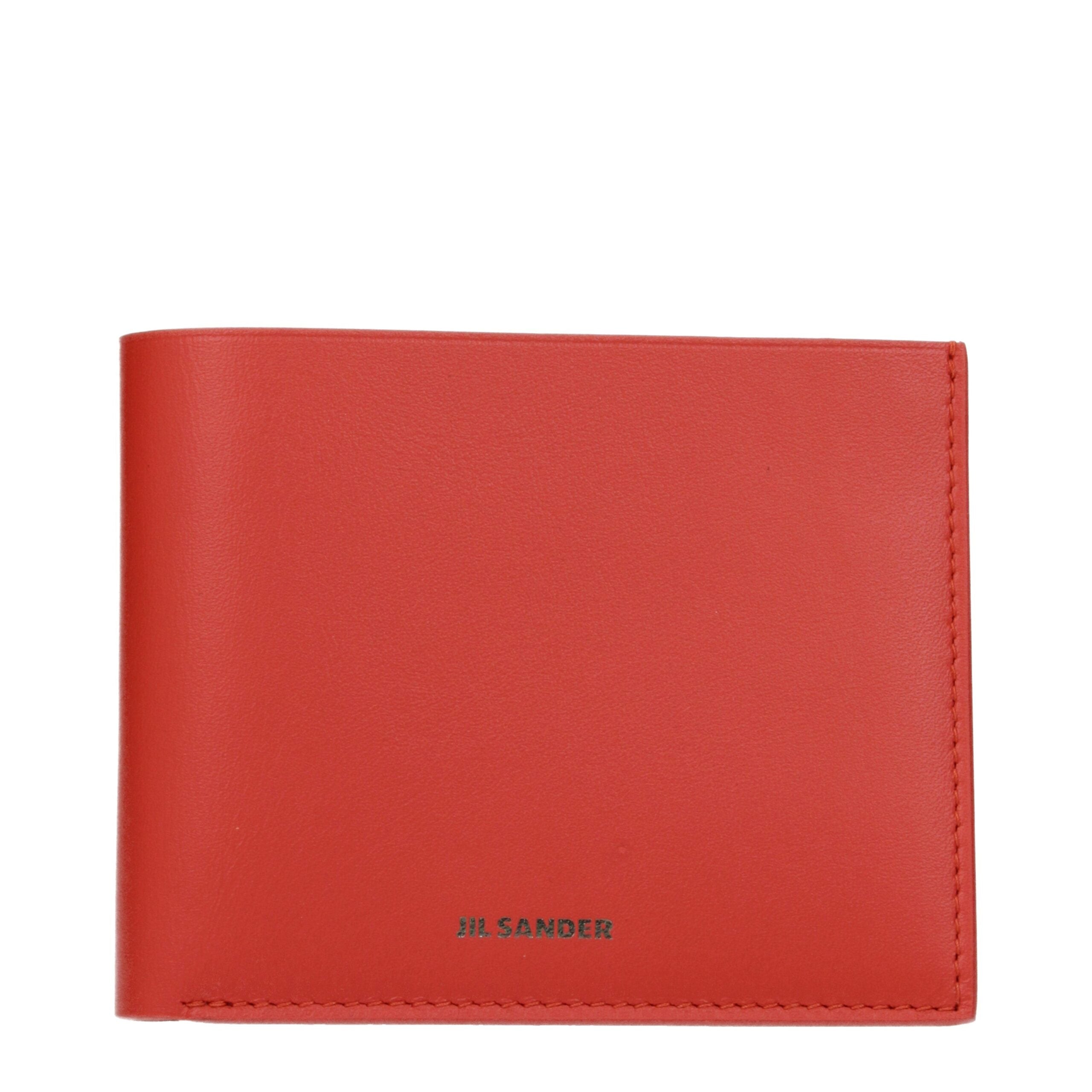 Jil Sander Red Leather Wallets Jil Sander